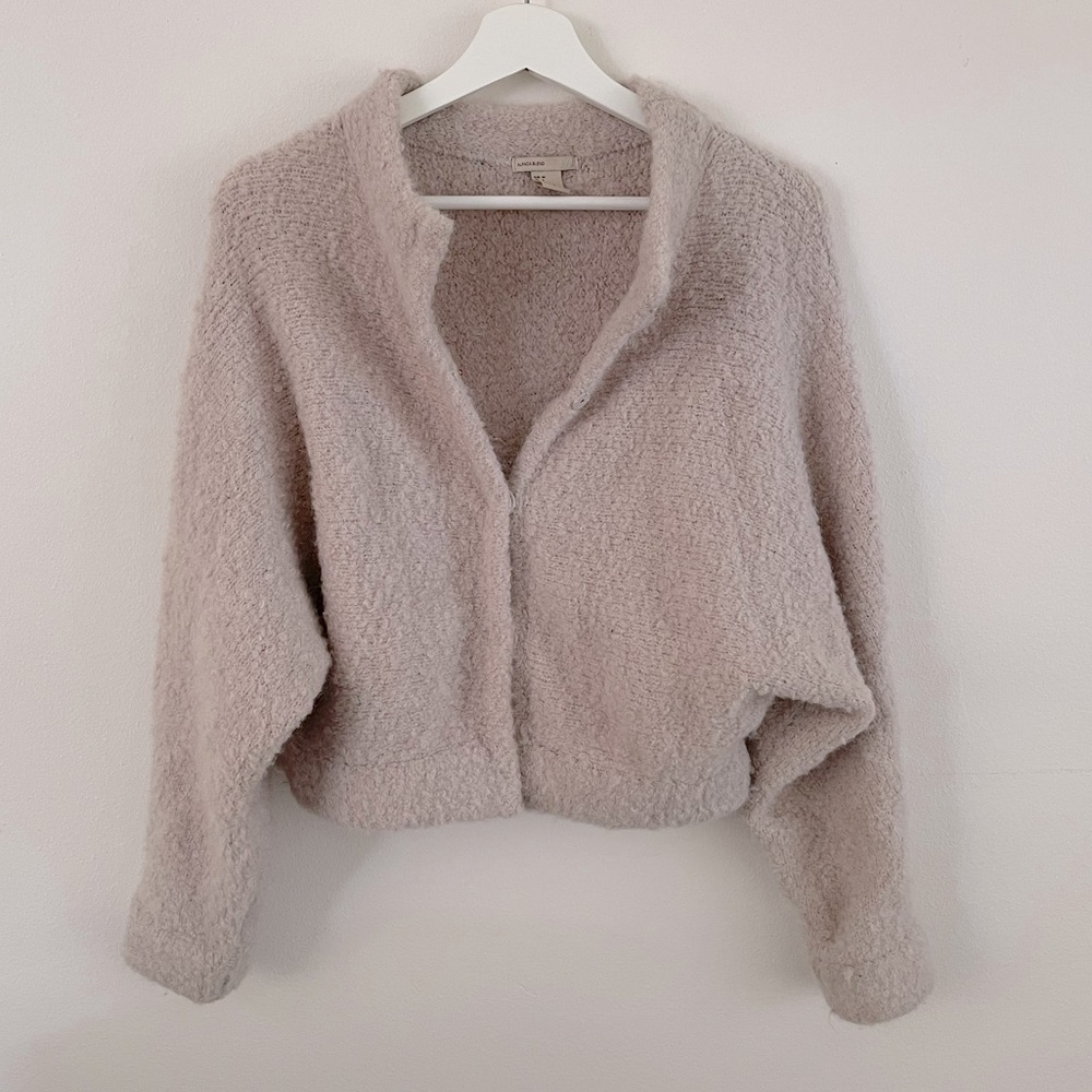 H&M Cream Beige Alpaca Cardigan Sweater Top Shirt 4 Small S